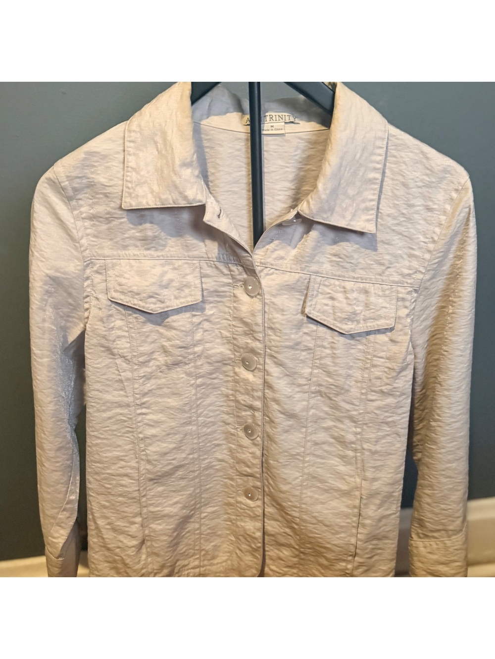 Ann Trinity Women's Beige Button-Up Jacket Medium